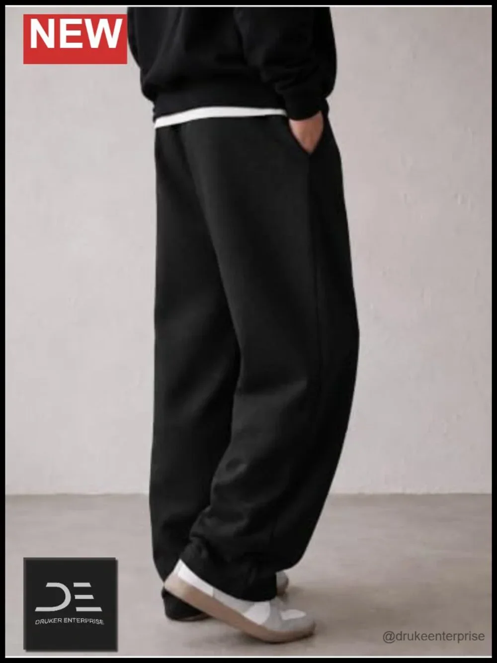 Men's Baggy Sweatpants Straight Leg Drawstring Soft Fabric Lounge Pants Deep